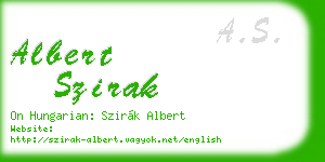 albert szirak business card