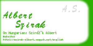 albert szirak business card